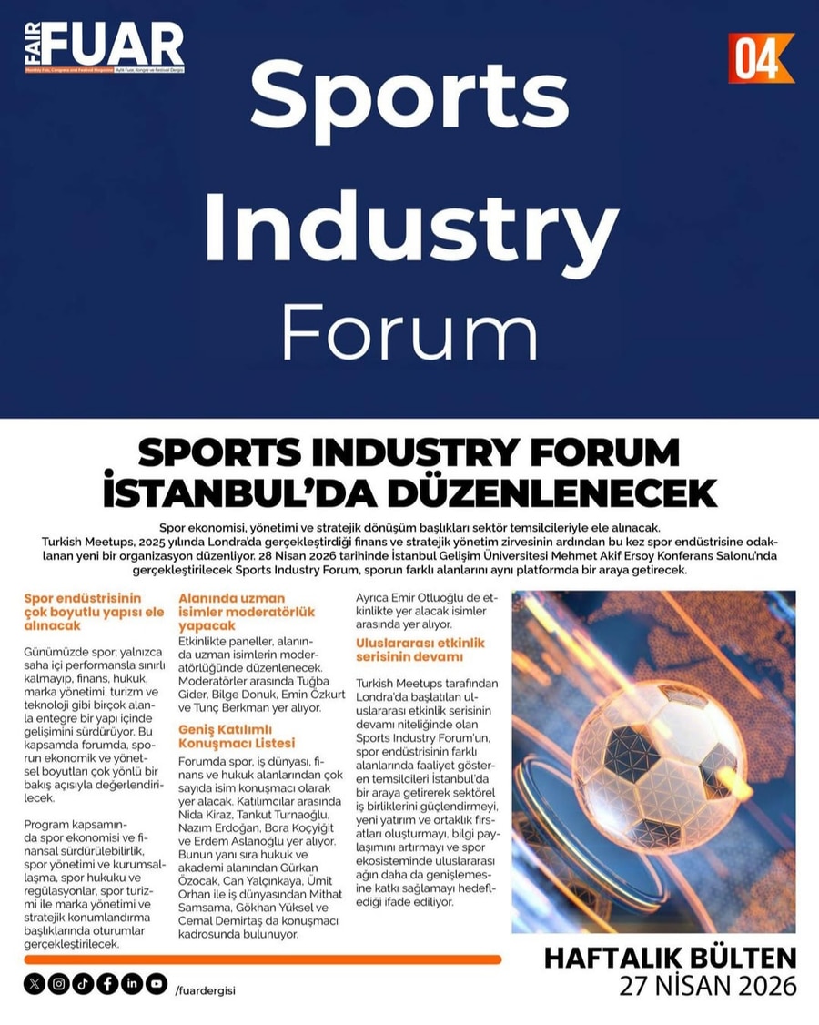 Sports Industry Forum İstanbul'da Düzenlenecek